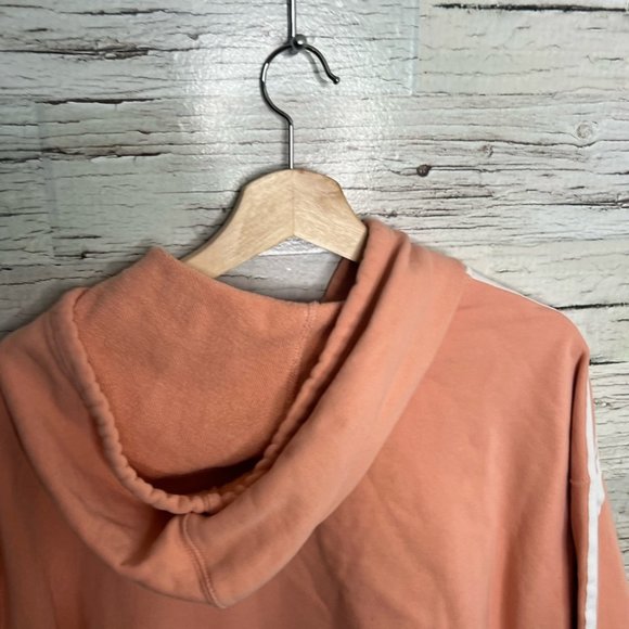 Adidas crop hoodie sweater pink white size xl - Picture 7 of 9